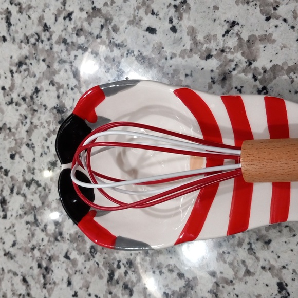 CWC 3-pc. Holiday Baking Tools Set In Red / White Spoon Rest| Spatula | Wihisk - Picture 9 of 12